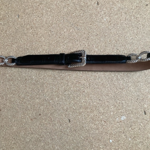 Brighton black leather belt w/ silver ornamentation main image 4
